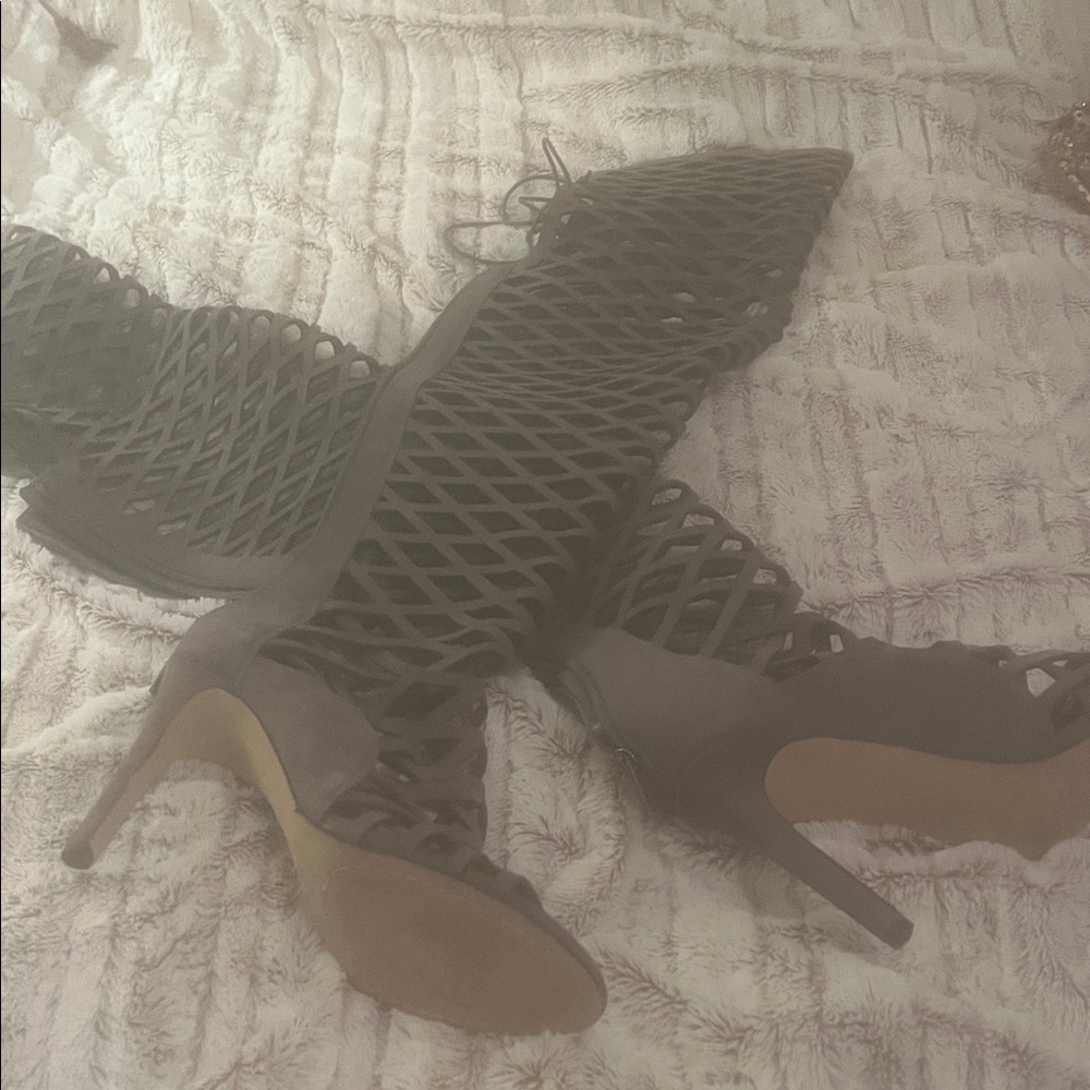 Vince Camuto Black Caged Heels